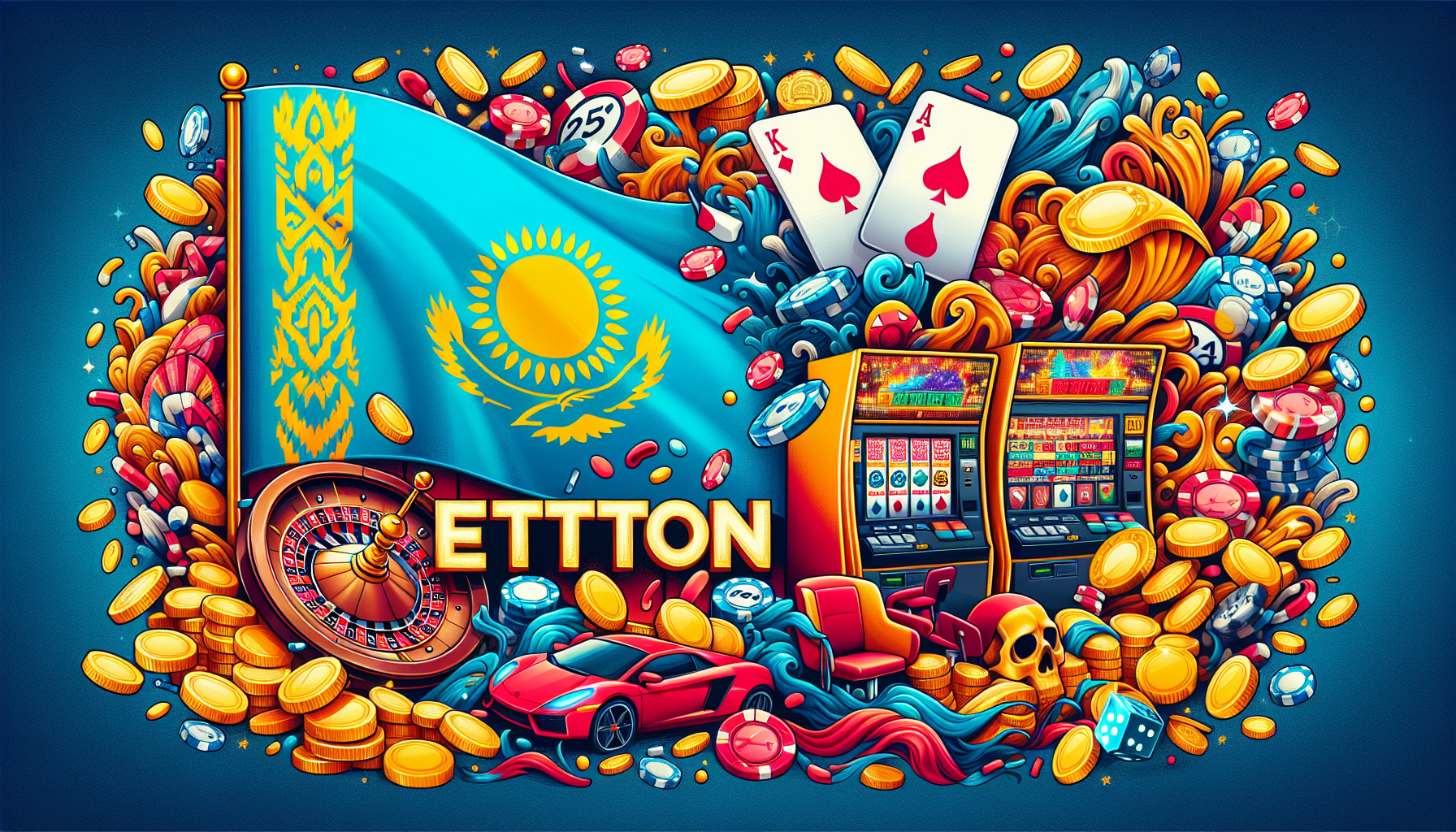 Логотип онлайн казино JetTon на синем фоне